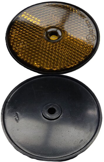 60 mm oranje / amber boutverbinding reflector e4 keurmerk&nbsp;- aanhangerreflectoren zijkant&nbsp;- reflector met schroefg
