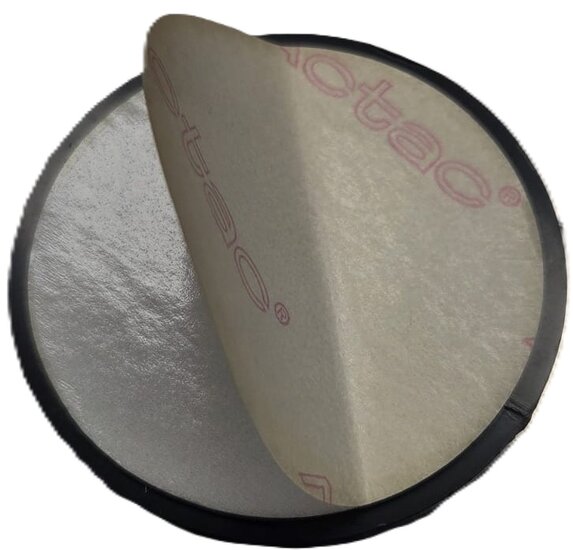 60 mm ronde oranje / amber plak reflector e3 keurmerk - ronde zelfklevende zijreflector radex - voertuigreflector
