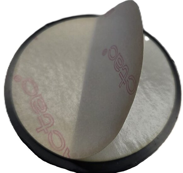 60 mm ronde oranje / amber plak reflector e3 keurmerk - ronde zelfklevende zijreflector radex - voertuigreflector