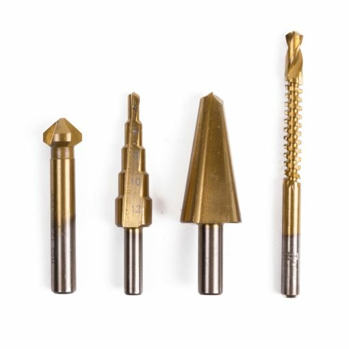 hss boren set 4 delig - stappenboor - freesboor - verzinkboor - kegelboor - borenset - boorset - hofftech