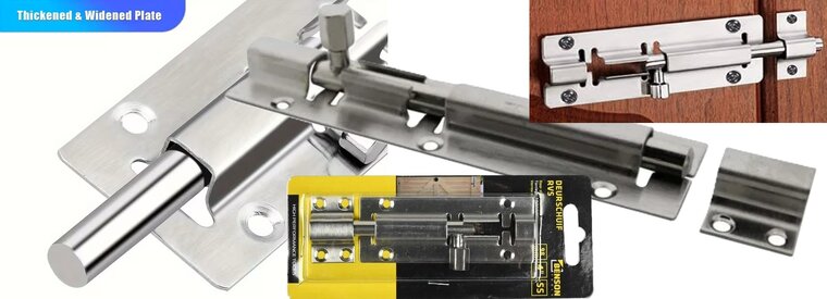 deurschuif rvs&nbsp;- schuif grendel 4'' - treksluiting - schuifslot voor poort of loopdeur - slot&nbsp;benso