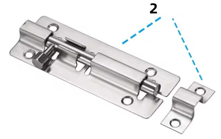 deurschuif rvs&nbsp;- schuif grendel 4'' - treksluiting - schuifslot voor poort of loopdeur - slot&nbsp;benso