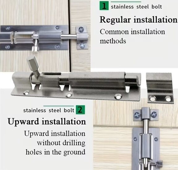 deurschuif rvs&nbsp;- schuif grendel 4'' - treksluiting - schuifslot voor poort of loopdeur - slot&nbsp;benso