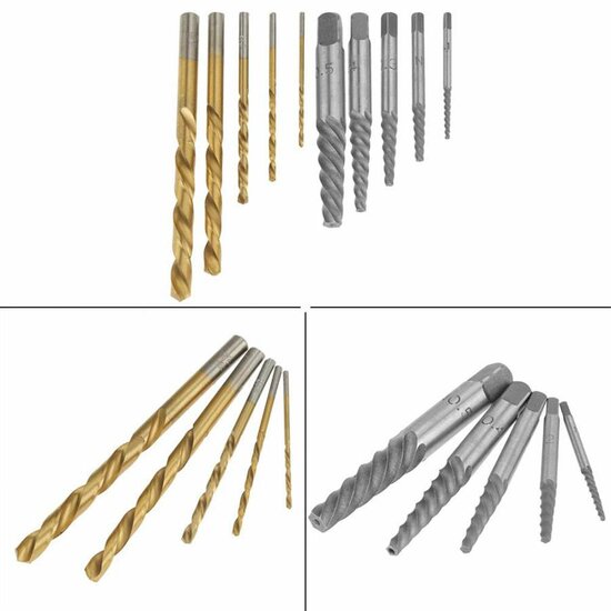 tapeind uitdraai set m1 tot m5 - boorset - tappenset - linkse tap - borenset - boutuitdraaierset - schroefverwijderaar - hoffte