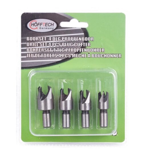 proppenboor 4 delig - proppenboren - propboorset - boorset - proppenfrees - borenset - hofftech
