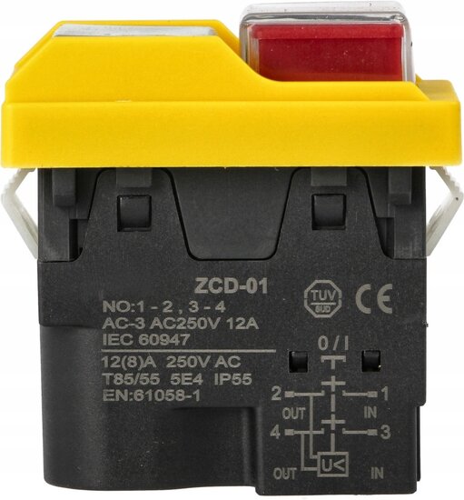 aan/uit drukschakelaar&nbsp; zcd-01 - noodstop schakelaar - drukschakelaar - electro schakelaar - stationaire machine schakel