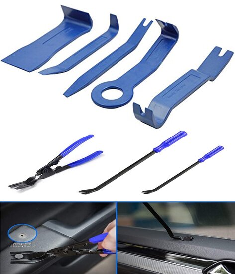20 delige bekleding - panelen - dashboard&nbsp;demontageset&nbsp;-&nbsp;sierlijst en radio demontage set - kunststof koev