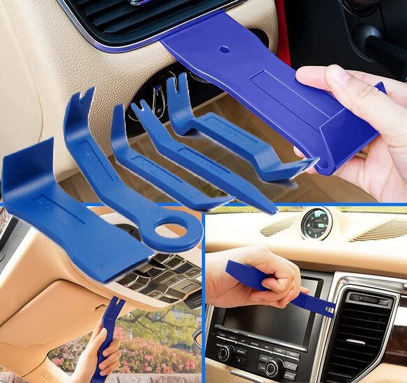 20 delige bekleding - panelen - dashboard&nbsp;demontageset&nbsp;-&nbsp;sierlijst en radio demontage set - kunststof koev