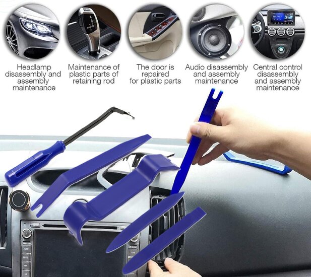 20 delige bekleding - panelen - dashboard&nbsp;demontageset&nbsp;-&nbsp;sierlijst en radio demontage set - kunststof koev