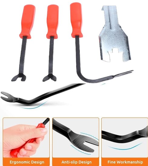 raamslinger demontage - clip verwijderaar set - deurbekleding demontageset - koevoet wipper