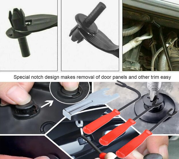 raamslinger demontage - clip verwijderaar set - deurbekleding demontageset - koevoet wipper