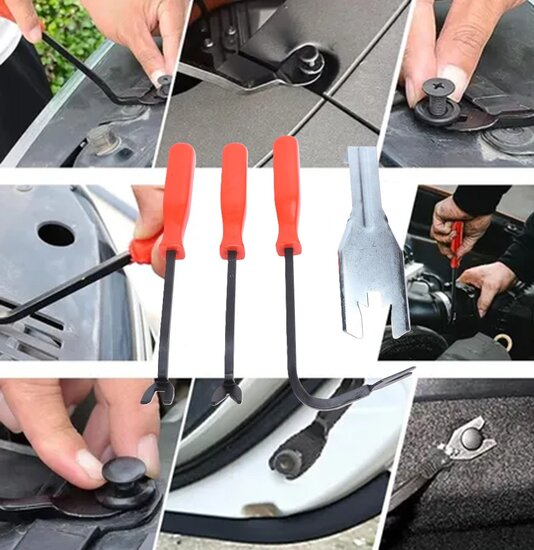 raamslinger demontage - clip verwijderaar set - deurbekleding demontageset - koevoet wipper