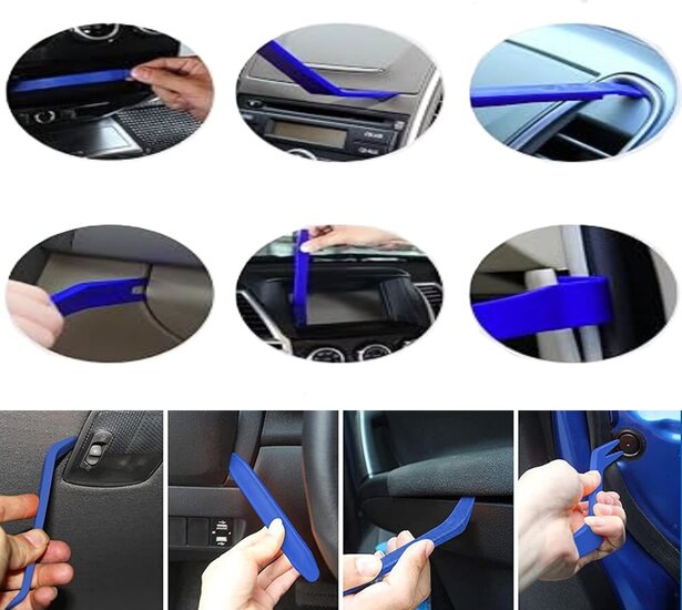 5 delig kunstof bekleding en deurpaneel&nbsp;demontage set -&nbsp; nylon clips - dashboard en sierlijsten verwijderingsset