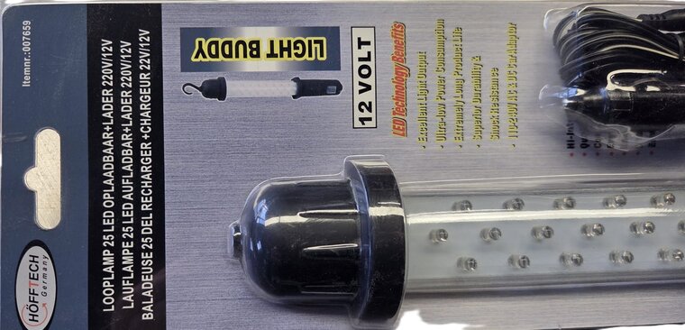 25 leds looplamp oplaadbaar met lader - schokbestendige magneetlamp - werklamp - hanglamp - buisledlamp