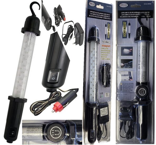 25 leds looplamp oplaadbaar met lader - schokbestendige magneetlamp - werklamp - hanglamp - buisledlamp