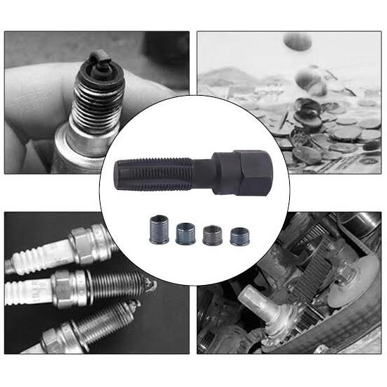 16 delige bougiedraad reparatie set - tapset schroefdraad reparatie bougiegat&nbsp;- bougie schoefdraad herstel bussenset