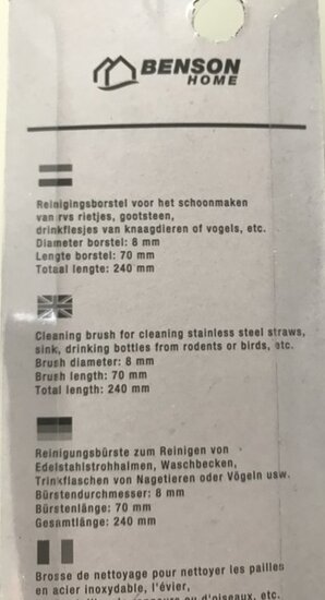 24 x 0.8 cm reinigingsborstel - cleaningbrush - nylonborstel - lange dunne borstel - schoonmaakborstel 7 cm benson