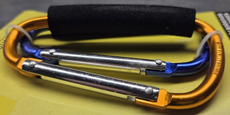 7x120 mm 2 delige karabijnhaken - musketonhaak aluminium met softgrip - draaghaken benson