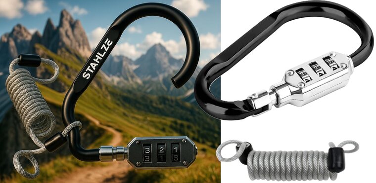 900 mm x 2.5 mm stahlex cijfer kabelslot met karabijnhaak - anti diefstal slot - cijferslot - kabel slot - superlock veiligheid