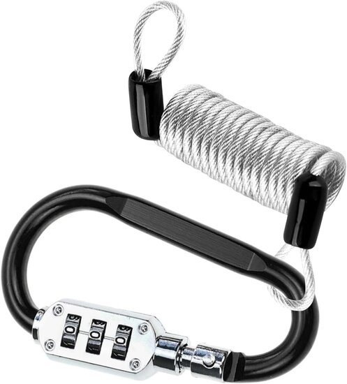 900 mm x 2.5 mm stahlex cijfer kabelslot met karabijnhaak - anti diefstal slot - cijferslot - kabel slot - superlock veiligheid