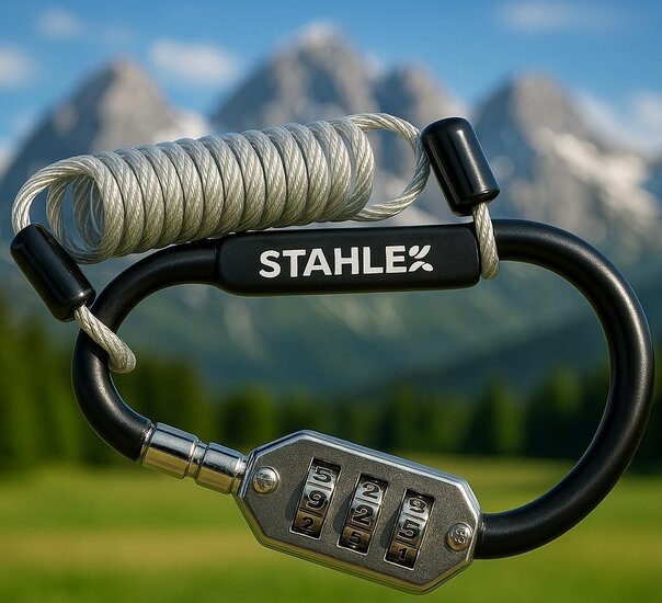 900 mm x 2.5 mm stahlex cijfer kabelslot met karabijnhaak - anti diefstal slot - cijferslot - kabel slot - superlock veiligheid