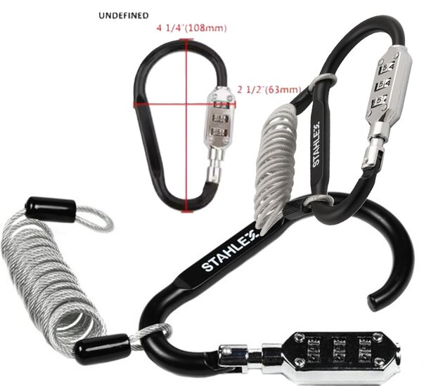 900 mm x 2.5 mm stahlex cijfer kabelslot met karabijnhaak - anti diefstal slot - cijferslot - kabel slot - superlock veiligheid