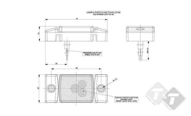 zijmarkeringlamp, zijmarkering lamp, countourlamp, contour licht, markeringslamp, led markering