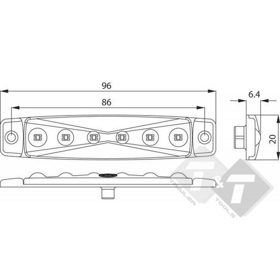 zijmarkeringlamp, zijmarkering lamp, countourlamp, contour licht, markeringslamp, led markering