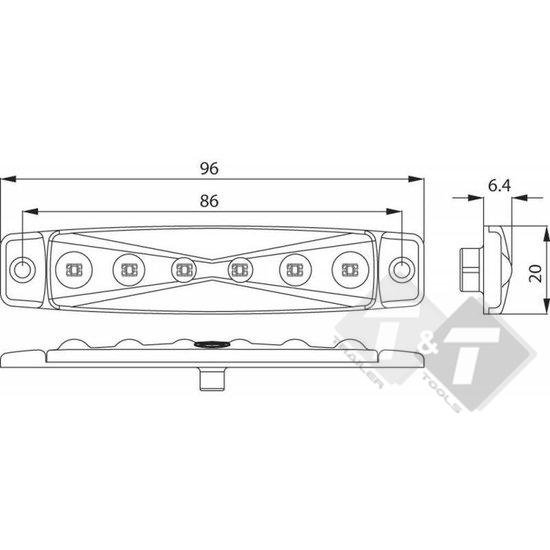 zijmarkeringlamp, zijmarkering lamp, countourlamp, contour licht, markeringslamp, led markering