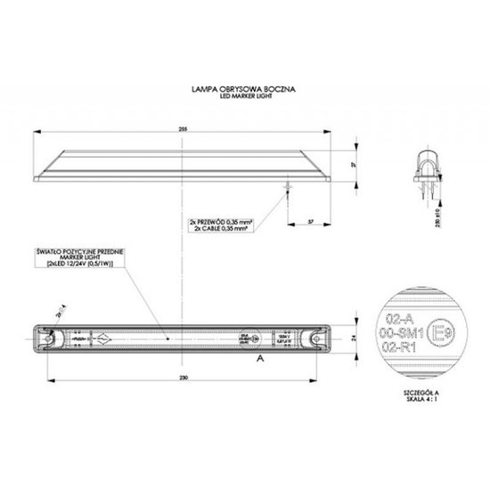 Breedtelamp, Ledlamp, Contourverlichting, Led lamp, Breedte lamp, Zij verlichting, Zijlamp, Zij lamp, Contour lamp