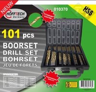 Boorset 101 delig, HSS boor, Titanium Coated, Borenset, Hofftech