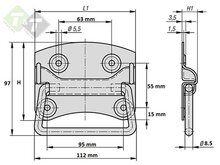 Kistgreep 120 mm, Amerikaans model, Kist handgreep