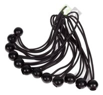 Elastiek met bal zwart - 12 delig - Spanelastiek - 24cm - Benson