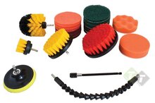Borstel set voor de boormachine - 21 delig - Poetspads - SATRA