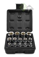 Torxdoppen set - 14 delig - E-Torx - 1/4, 3/8 en 1/2 duims - GEKO