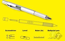 Multi pen - incl. waterpas en schroevendraaier - 4 in 1 - Benson