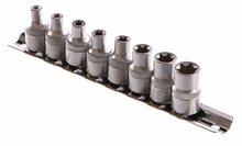 E-Torxdoppen set met doppenrail - 8 delig - Inwendige torxdoppen - Torx dop - GEKO