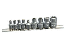 E-Torxdoppen set met doppenrail - 9 delig - Inwendige torxdoppen - Torx dop - GEKO