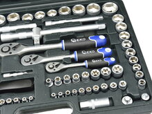 Gereedschap set - Ratel set - 138 dlg - Doppenset - 1/4&#039;&#039;, 3/8&#039;&#039; en 1/2&#039;&#039;&nbsp;aansluiting - GEKO