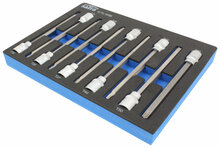 Torxdoppen set lang - 10 delig - Torxdop met foam inlay - 3/8&#039;&#039; - SATRA