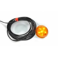 Ronde zijmarkeringslamp 6 leds - Contourlamp oranje - 12/24 volt - 5 meter kabel - WAS