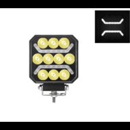 Werklamp vierkant LED - 15 Watt - Ledlamp - 10 LEDS + 2 strips  - 12/24 Volt - Verstraler