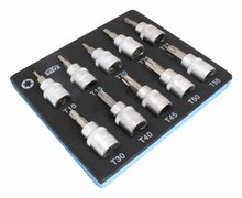 Torxdoppen set - 10 delig - Torxdop met foam inlay - 3/8&#039;&#039; - SATRA