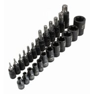 Torxdoppen set - 25 delig - 1/4, 3/8 en 1/2 duims - E-Torx - SATRA