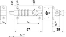 schuifgrendel met cijferslot 113 mm- schuif slot - schuifslot - deurschuif