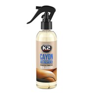 luchtverfrisser echt leer 250 ml - autogeur - autoparfum - aroma spray - k2 cayon