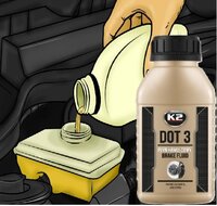 k2 DOT3 synthetische remvloeistof voor remmen en koppelingssystemen - rem vloeistof 0.5 liter - brake fluid - hoge temperatuu