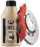 k2 DOT3 synthetische remvloeistof voor remmen en koppelingssystemen - rem vloeistof 0.5 liter - brake fluid - hoge temperatuu