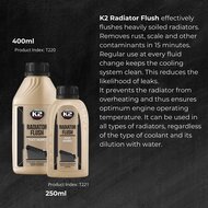 k2 radiatorflush 400 ml - reiniging en bescherming koelsysteem - schoonmaken radiator en koelsysteem - ontvetter - reiniger rad
