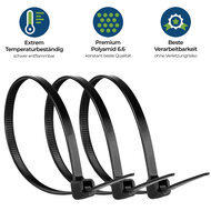 7,6 x250 mm kabelbinder - bundelbandje - trekbandje - kunstofbandje - pvcbandje - pvc tie rap - tie wraps - electrabandje - cab